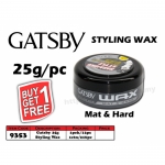 9353 Gatsby Styling Wax 25g - Mat & Hard - Buy1Get1free